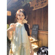 Bei Xianqi 2025 summer new style spliced ​​vacation temperament sweet temperament seaside sleeveless loose dress Mint green dress M
