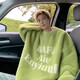 Shelley Jones' new round neck sweater for autumn and winter, men's trendy loose inner sweater for men's sweater for young men's pullover, handsome sweater milky white XL [Recommended 120-140Jin [Jin equals 0.5 kg]]
