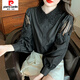 
Piercadian embroidered cotton shirt for women 2025 autumn new fashion embroidered white shirt loose versatile long-sleeved top CY9227 Black 2XL [Suggested 131-145Jin [Jin equals 0.5 kg]]