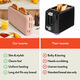 BELLA 2-slice multi-function toaster, 6-level baking color, anti-pinch bread, 900W