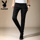 
Playboy (PLAYBOY) jeans men slim spring and summer men Korean version solid color small foot casual pants men black 31