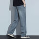 Jeanswest High-End Tensil Jeans Herren Sommer Dünne amerikanische Modemarke Retro losen lässigen, häufigen langen Hosen mit weit langen Hose 3019 Retro Blau [winziger dünner Stil] 30
