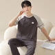 Langsha Herren-Pyjamas Herren Frühling und Sommer reines Baumwoll-Kurzärmelhosen Dünne Sommer Teenager Home Clothing-Anzug können außerhalb F-13603 2xl getragen werden