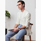 Par Créations [25 Spring Nouveau produit] Cypress Cotton and Line Non-structure Single Suit Men's Business Commuter Suit Blazer Top White (Herry-Fold) 48