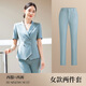 Zimeiqiao Suite à manches courtes ensemble pour les femmes de bijoux mince d'été haut de gamme vendant des costumes professionnels commerciaux vêtements de travail usure 682 matcha Green Women's Suit M M