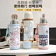 膳魔师（THERMOS）卡通幽灵保温杯儿童水杯吸管保温瓶学生上学专用男女款便携泡茶杯 奶瓶杯-白色-BXAH13792幽灵黑 316不锈钢