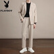 Playboy business draped casual suit suit men's loose Korean style jacket spring and autumn handsome blazer summer black trousers suit L size 125-140Jin[Jin equals 0.5 kg]