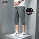 Jeep Spirit Jeep Jeep Algodón puro Pantalones recortados Summer Summer de mediados de pantalones midsasos 2025 Nuevos pantalones cortos rectos de carrera Hombres gris claro recto 3xl (sugerido 145-165) Jin [Jin equivale a 0.5 kg]