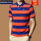 Meister Polo Paul Striped Polo Shirt Herren Sommer Neue Männer mittleren Alters Baumwolle kurzärmelig T-Shirt Slim Business Revers Basis-Hemd 3882 Weiß 2xl