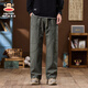 Big Mund Monkey (Paul Frank) American Retro Work Clothes Casual Hosen für Männer Frühling und Herbst Neue trendige Marke VERSATILE LOSSE LOSSE ERHALTEN MEN MEN MISTERN MILITARY GREEN