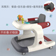 Stabo Walker Anti-O-leg Baby Walker Multi-fonction Anti-fonction Rabouillage Poldable Sièges et Poussant Baby Gift [Sécurité Walker] Elegant Grey Standard Version [Plaque à manger + Music Toy Plate]