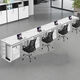 OIMG desk staff desk computer desk double three-person desk staff station 234 people desk four-person staff desk U-shaped single row 2 people + 2 cabinets