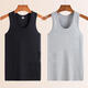 [100% pure cotton] Men's vest sports hurdle I-shaped vest men's fitness elastic sleeveless T-shirt men's sweatshirt black + gray two-piece 2XL weight [140-165Jin [Jin equals 0.5 kg]]