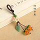 Beiyipin Persimmon Persimmon Mobiltelefon Anhänger kurzer Lanyard für Männer und Frauen Retro-Stil verglaste Persimmon Pendell