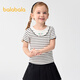 Balabala children's clothing baby short-sleeved girls T-shirt children's tops 2025 summer clothing with embroidery inside the shoulder 208225117016