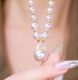 Excellent Pearl Necklace Women's Light Luxury Niche High-Class Clavicle Chain 2025 New Necklace Accessories Pendant Sweater Chain Pearl Color Necklace
