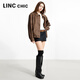 La nueva chaqueta corta de cuero de proteína Pilot's Pilot de Jin Yujie para la chaqueta suelta de la solapa corta de la mujer S251JK033Y