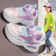 Hongxing Children's Girls' Shoes Rotating Button Leather Net New Spring and Autumn Children's Sports Shoes Mid-Large Children's Running Shoes 9928 Pink Leather Surface 29