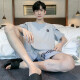 2025新款睡衣男夏季棉质薄款短袖短裤套装青少年休闲家居服可外穿 HDE9929 XL