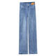 Yisi schmale Version Straight Jeans für Frauen im Frühjahr und Sommer 2025 Neue Hoch-T-Elastizität lässt sie höher und schlank aussehen und vielseitig mit weitem Bein. Blue-3888 L 28 Größe empfohlen 100-110jin [Jin ist gleich 0,5 kg]