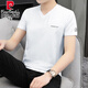 
Pier Cardin summer high-quality pure cotton short-sleeved T-shirt men's blouse v-neck trendy fashion new half-sleeved thin men's body shirt white Q693 M 90-100Jin [Jin equals 0.5 kg]