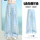 NICKYBABY Girls Suit Summer 2025 New Children's Short Sleeve Wide Leg Pants Two-Piece Set Big Children's Summer Casual Fashion Clothes 18897 Blue Gradient Pink +15266 Blue 160 cm