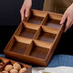 Dried fruit plate living room storage box dust-proof tea table snack snack plate snack compartment storage box walnut color six-square grid 1