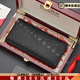 FAIRWHALE [GOODES DE LUXE HEUX DE TERME] portefeuille de cartes à cartes de vache en cuir long en cuir long portant Business Fashion Casual Wallet Men [Boîte-cadeau en bois rouge Packaging]