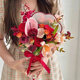 Dilanmu Boda de boda de San Valentín chino, sosteniendo flores, novia sosteniendo tulipanes de bodas, casarse, obtener un certificado de matrimonio, flores de imitación, accesorios de fotos, acompañarlo para toda la vida