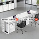 OIMG desk staff desk computer desk double three-person desk staff station 234 people desk four-person staff desk U-shaped single row 2 people + 2 cabinets