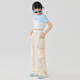 NICKYBABY Girls Suit Summer 2025 New Children's Short Sleeve Wide Leg Pants Two-Piece Set Big Children's Summer Casual Fashion Clothes 18897 Blue Gradient Pink +15266 Blue 160 cm