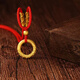 Kuang Yi's new gold gold-plated silver-plated Ruyi hoop peace buckle necklace men's pure gold Qiankun circle pendant Valentine's Day birthday gift genuine gold-plated silver peace buckle necklace red rope and gold thread