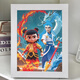 Fat Donglai Gleicher Stil Nezha Nagelfarbe Nezha: Devil Child's Sea Diamond Aufkleber Ao Bing Punkt Diamant Paste Kinder 7371 + Canvas Diamond Werkzeuge + Plastikrahmenbeutel