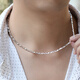 Guanpuge Fat Donglai same style pt950 platinum ingot chain Pt950 logo necklace men's fashion platinum chain original personality yuan 45cm long and thick 1.mm girls' chain