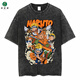 
Eudidi Harajuku Street Clothing Wash Naruto Anime T-shirt Naruto Cotton Men Summer Short Sleeve Retro Aged T B1421 Wash Black S
