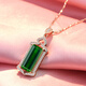 Youshu necklace for women 925 sterling silver plated 18k gold emerald zircon pendant temperament luxury silver jewelry gift for girlfriend gold green zircon necklace