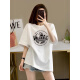 Mit reiner Yishion Koreaner Version von Fat MM ApricoT Pure Cotton Kurzärmelte T-Shirt für Frauen 2025 Neue Sommer großer schlanker Schulter halbärmelig.