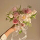 Dilanmu Boda de boda de San Valentín chino, sosteniendo flores, novia sosteniendo tulipanes de bodas, casarse, obtener un certificado de matrimonio, flores de imitación, accesorios de fotos, acompañarlo para toda la vida
