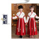 Children's ancient costumes, Chinese school clothes, Chinese style elementary school students recite the three-character scriptures and disciples' rules for opening ceremony performance costumes Yun Feihe broad sleeves blue [same style for men and women] 120 cm