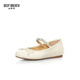 Respiración profunda respiración profunda zapatos para mujer cinturón de oveja suave diamante plano plano zapatos solo zapatos de ballet ax11155 blanco 34