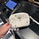 蔻驰（COACH）美国代购Coach蔻驰女包Jamie真皮PVC帆布老花单肩斜挎小号相机包 浅卡其logo白色 C9926