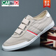 
CARTELO CARTELO Spring and Autumn Men's versatile white shoes 2025 new Korean version of white casual canvas shoes men one foot pedal shoes men SS9272 black and white 38