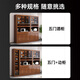 Mu Tisen Chinese solid wood wine cabinet integrated wall display cabinet modern simple living room screen partition cabinet glass door entrance cabinet five-door wine cabinet + single-door side cabinet Default walnut color (remarks for other colors)