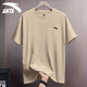 Anta (ANTA) ice silk quick-drying short-sleeved T-shirt for men 2025 spring and summer cool breathable casual running fitness exercise half-sleeved men -10 light brown [ice silk quick-drying] L /175 suitable for 120-140Jin [Jin equals 0.5 kg]
