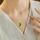 Central Chuang Fashion Chinese Gold Silver Necklace Female Jade Pendant Birthday Gift Commemorative Gift for Mother Elders Silver 925 National Color Peony Auspicious Cloud Necklace + Certificate
