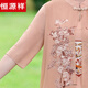 Hengyuanxiang Fat Mom Summer Cheongsam Платье летняя шифоновая юбка Большой размер 2025 Новый средний летний стиль женщин 6629 Хаки 4xl Рекомендуется 140-150JIN [Джин равен 0,5 кг]