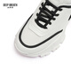 
DEEP BREATH Deep Breath Women's Shoes Thick Sole Fashion Strap Curved Daddy Shoes Casual Shoes AX12242 White and Black 37