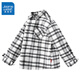 Jeanswest boys plaid shirt spring and autumn children's autumn fashion pure cotton long-sleeved medium and large children's college style autumn shirt white 110