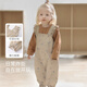 Bali piggy girl baby overalls pure cotton little girl trousers spring and autumn children's jumpsuits weightlifting pants infant jumpsuits milk coffee 90
