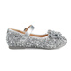 Saturday (St&Sat) children's shoes, girls' shoes, children's fashion small leather shoes, new spring and autumn girls' performance flat crystal shoes, glazed silver 31, inner length about 19.4cm